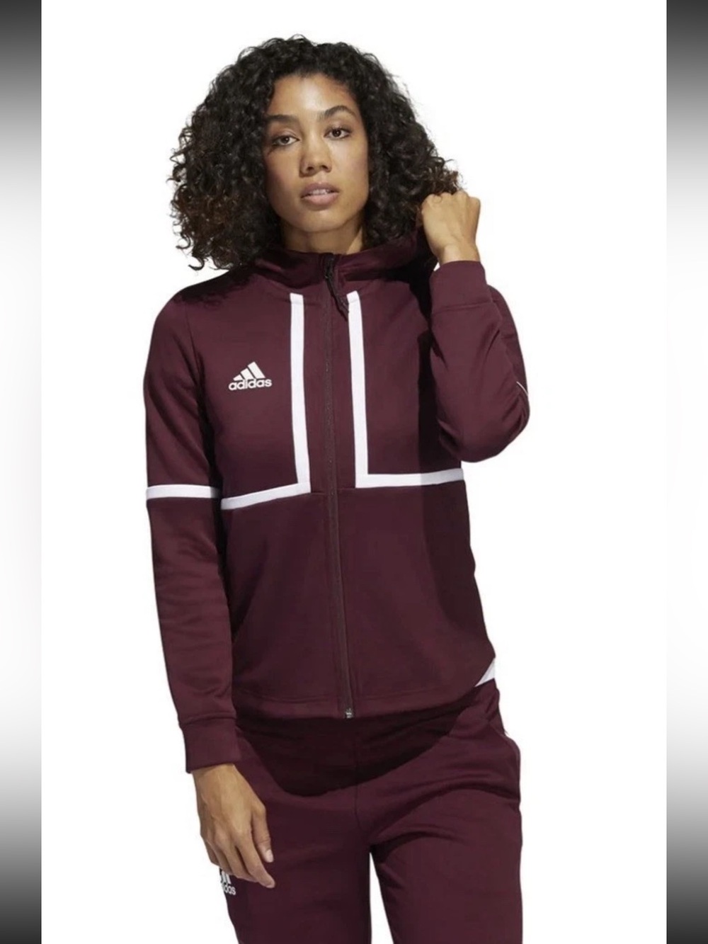 adidas Women's Team Maroon/White Under The Lights Full Zip Jacket SZ.S